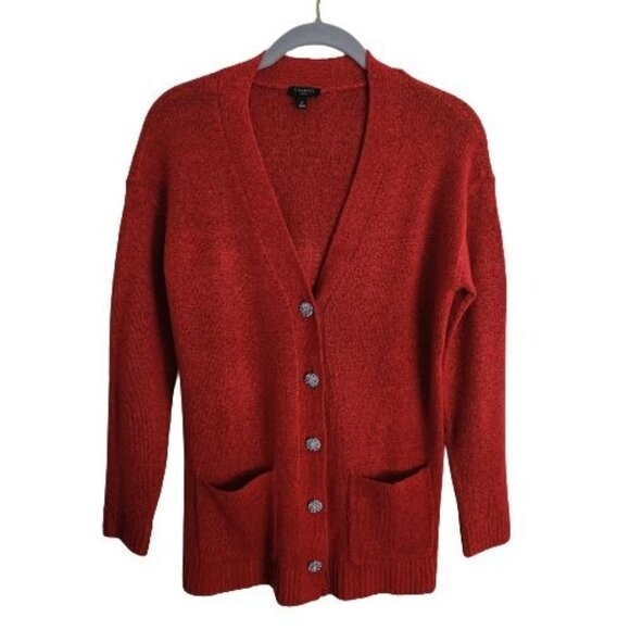 Talbots Jewel Button Cardigan Sweater Red Size P - Picture 1 of 11